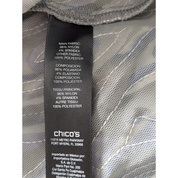 Chicos Travelers Jacket Womens Sz L/2 Blue White Gray Sequined Topper Cardigan - Picture 9 of 12